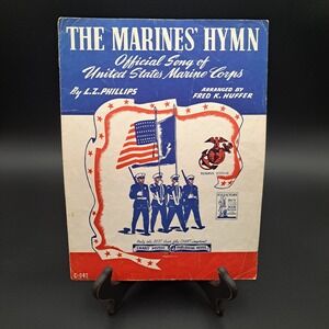 The Marines Hymn Official Song of United States Marine Corps Sheet Music 1940's